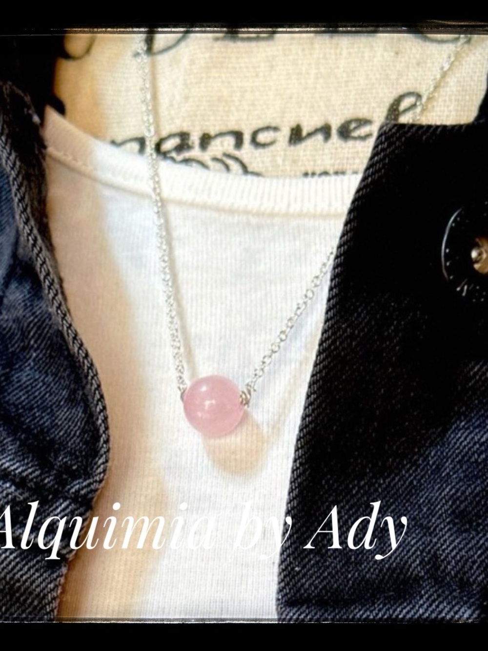 Sterling 925+ Pink Rose Quartz Sphere Necklace